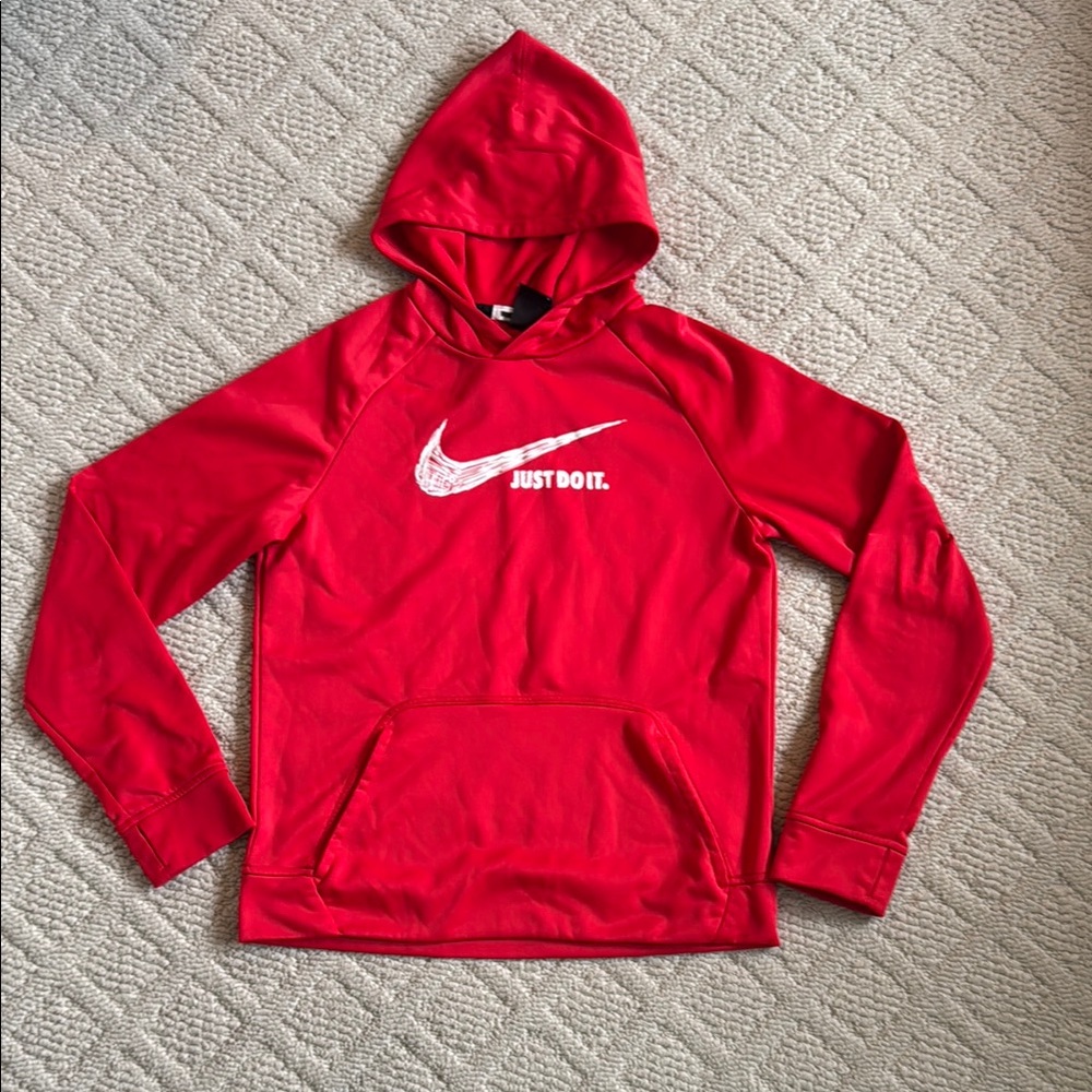 Nike Red Pullover Hoodie with Swoosh